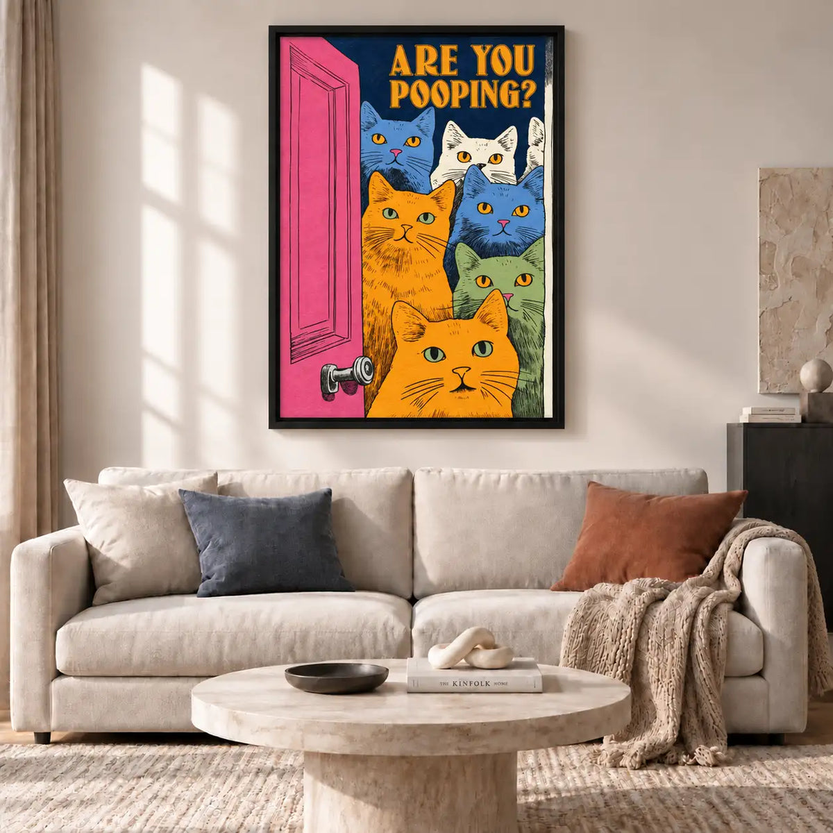 Are You Pooping Curious Cats Bathroom Wall Art 2