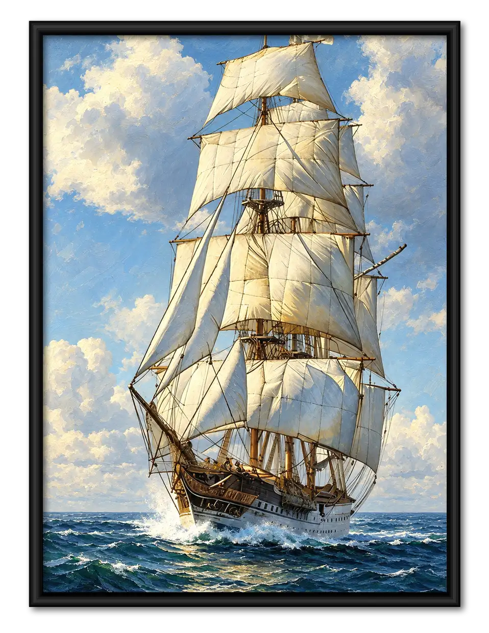 Classic Tall Ship Sailing Open Sea Wall Art 1