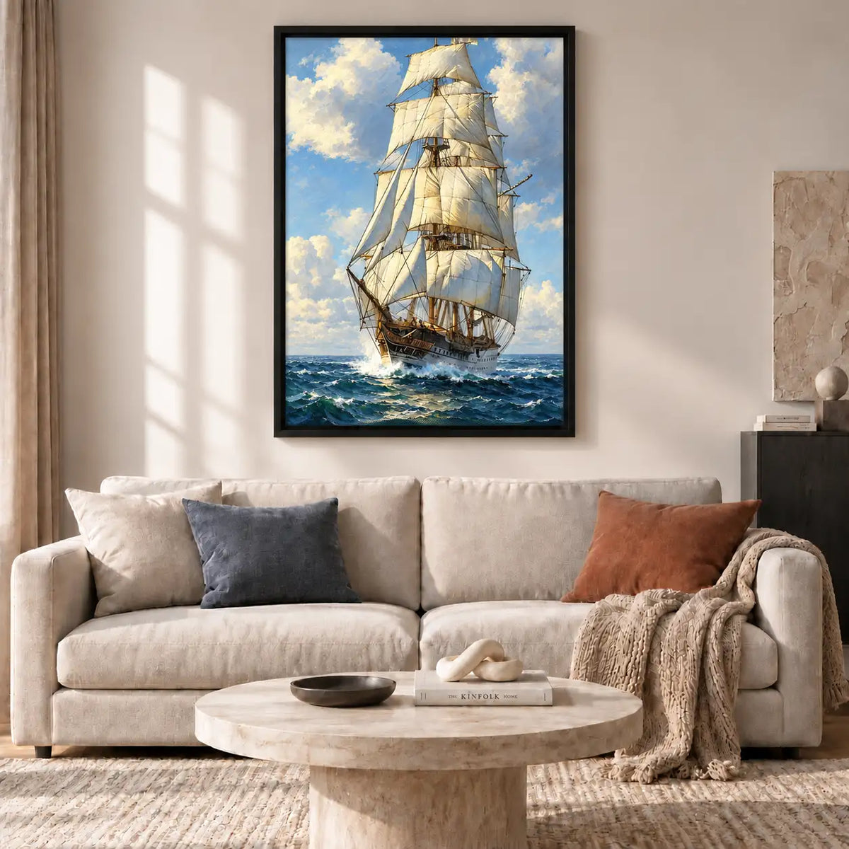 Classic Tall Ship Sailing Open Sea Wall Art 2