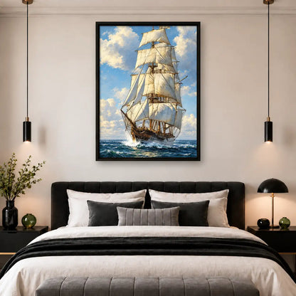 Classic Tall Ship Sailing Open Sea Wall Art 5