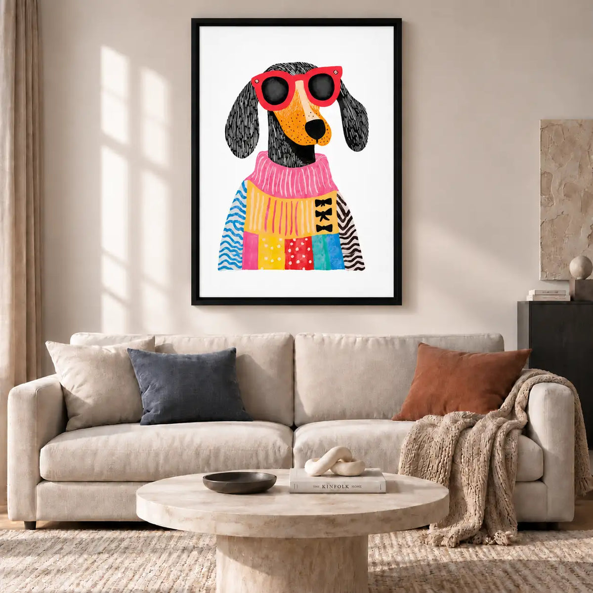 Colorful Cool Dog in Sunglasses Portrait Wall Art 2