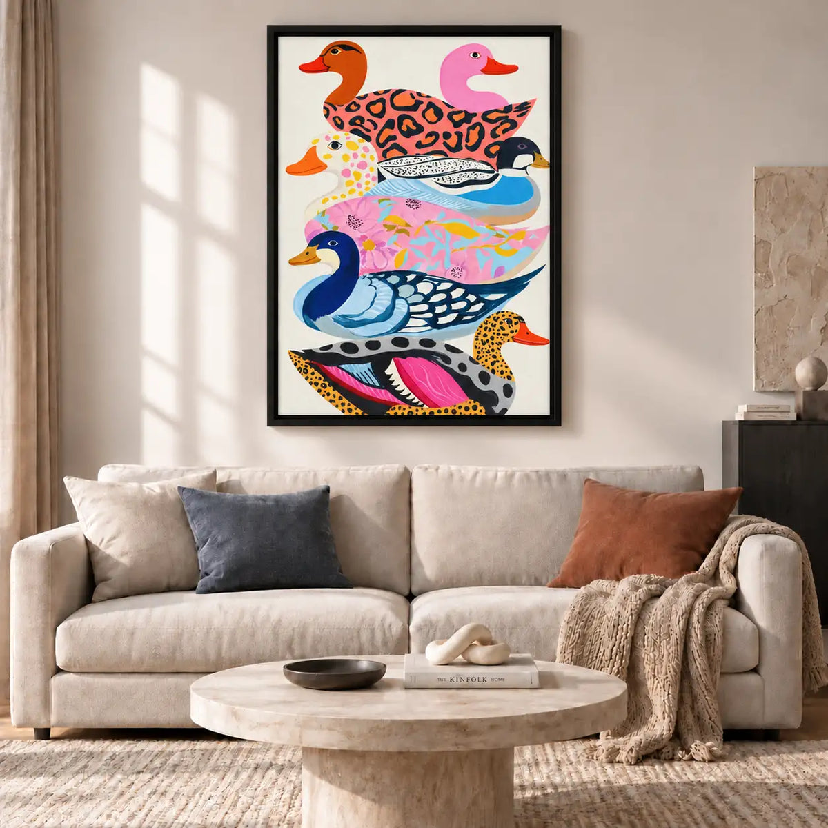 Colorful Patterned Ducks in a Row Wall Art 2