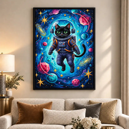 Cosmic Black Cat Astronaut Adventure Wall Art 6