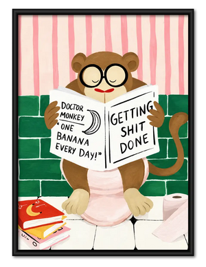 Getting Stuff Done Funny Monkey Bathroom Wall Art