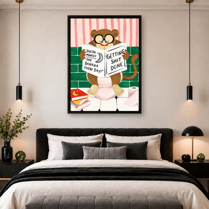 Getting Stuff Done Funny Monkey Bathroom Wall Art 5