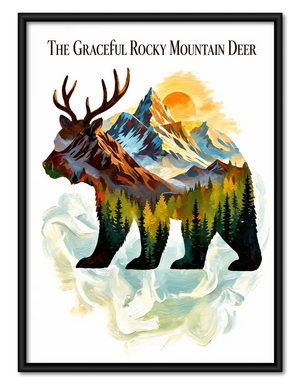 Graceful Rocky Mountain Deer Landscape Wall Art