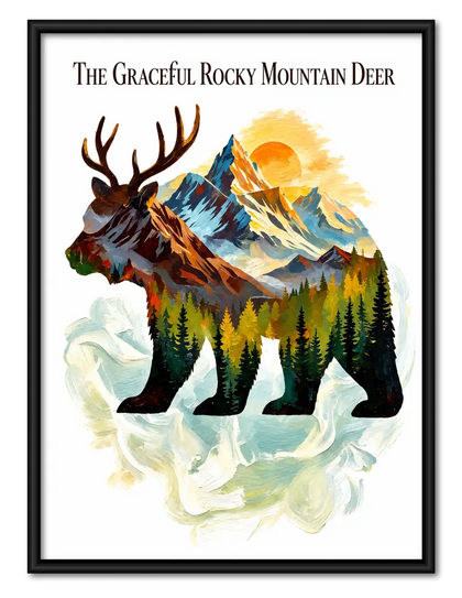 Graceful Rocky Mountain Deer Landscape Wall Art