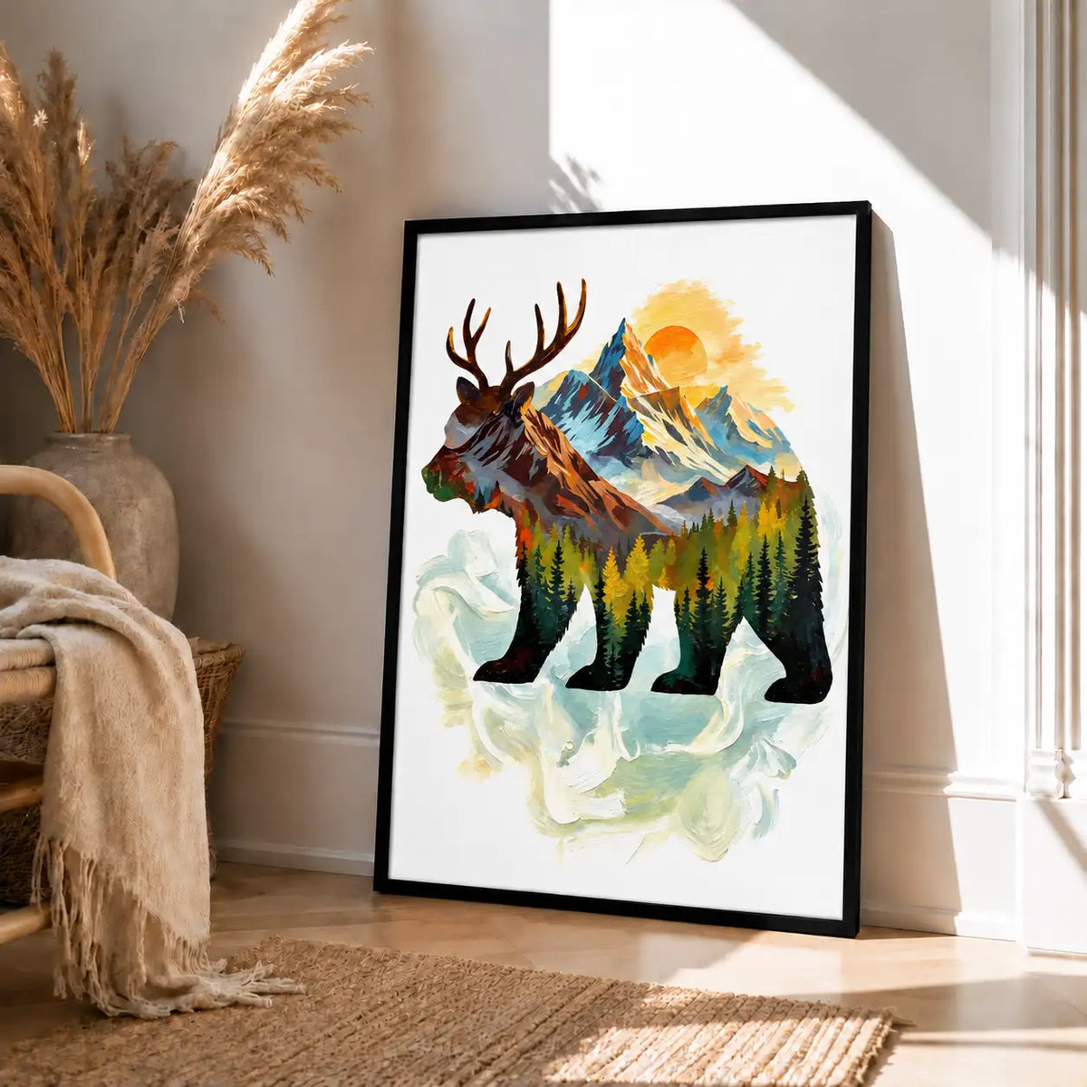 Graceful Rocky Mountain Deer Landscape Wall Art 4