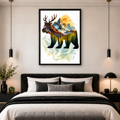 Graceful Rocky Mountain Deer Landscape Wall Art 5