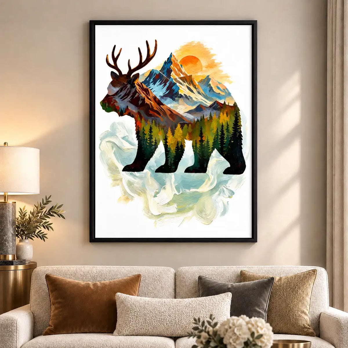 Graceful Rocky Mountain Deer Landscape Wall Art 6