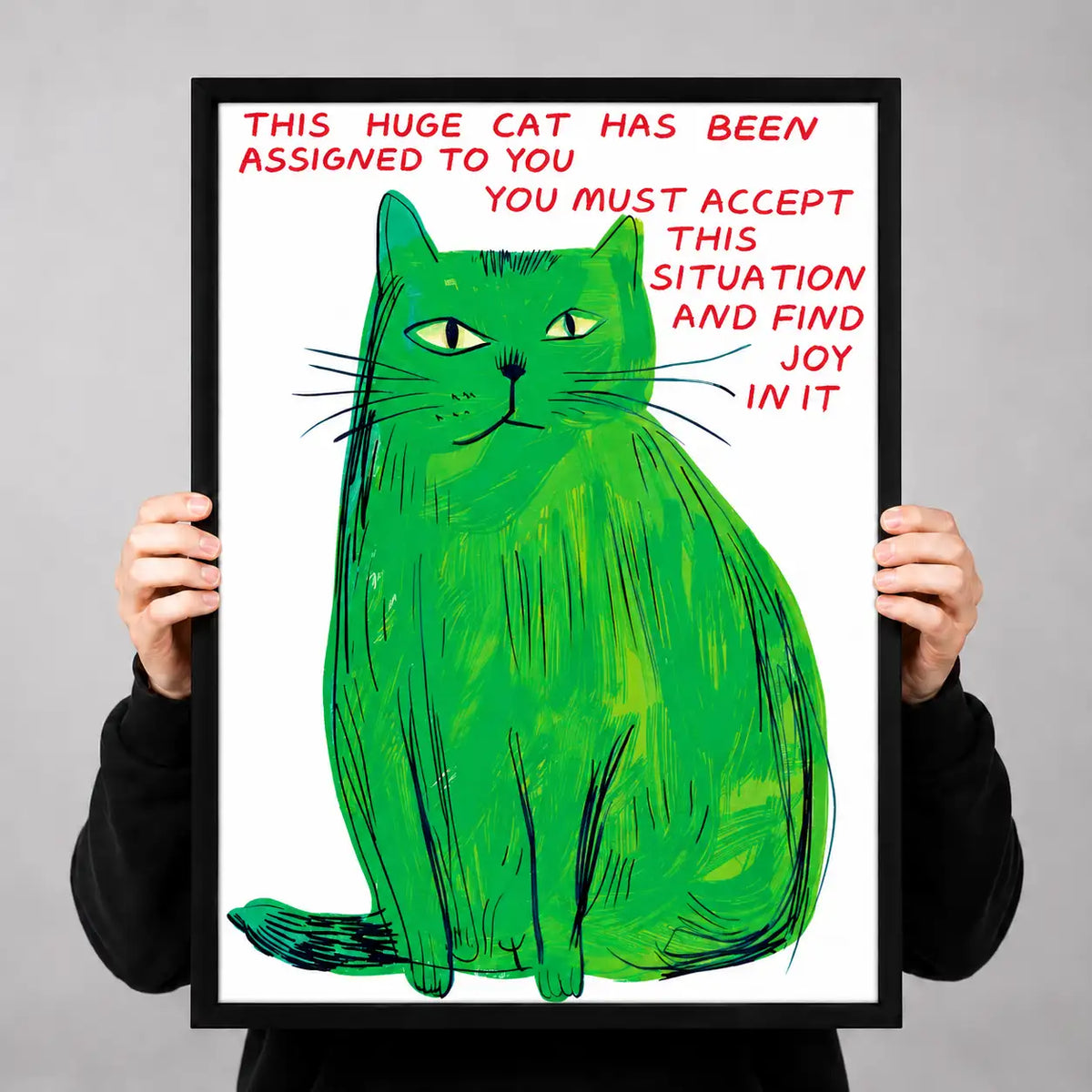 Huge Green Cat Find Joy Quote Wall Art 3