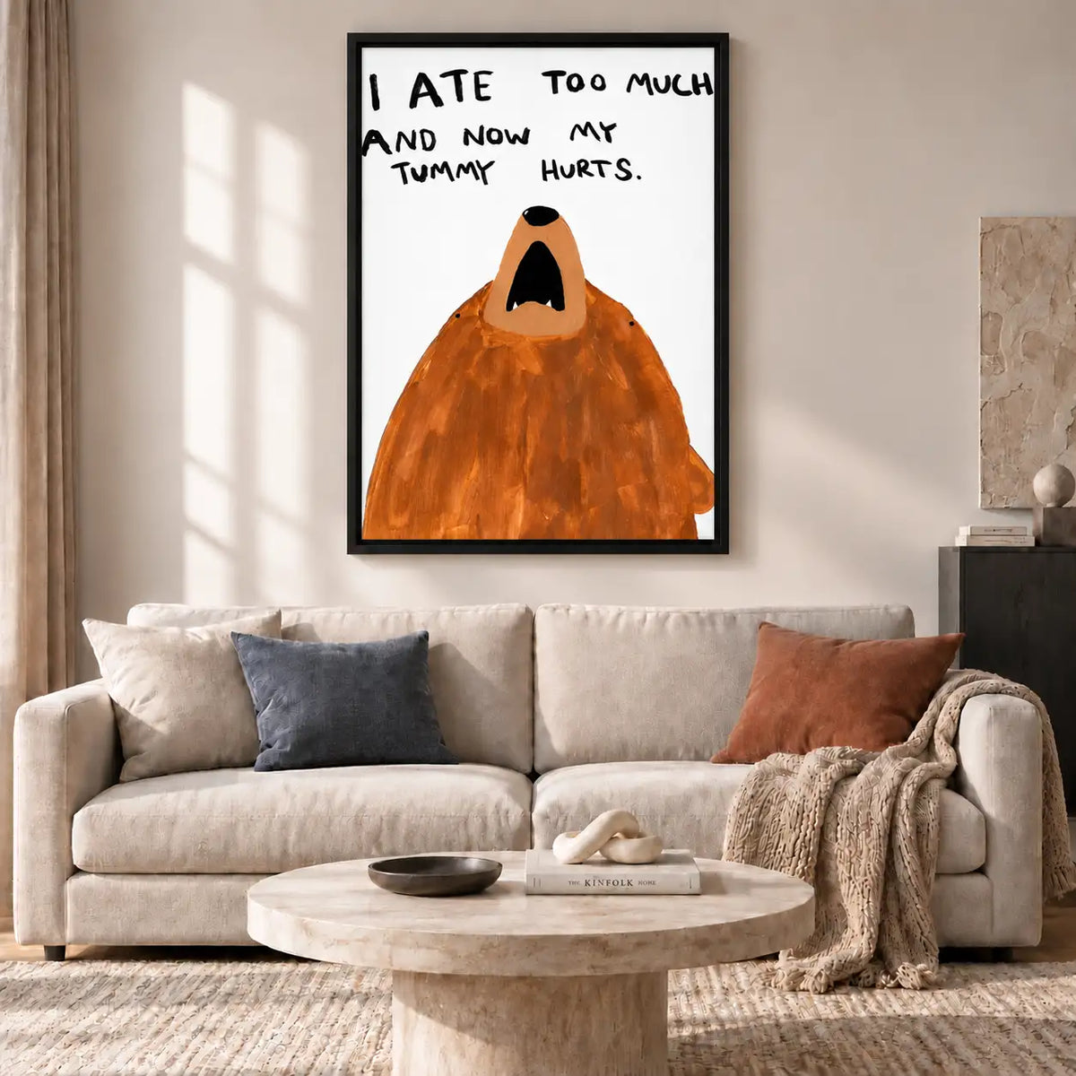 I Ate Too Much Funny Bear Quote Wall Art 2