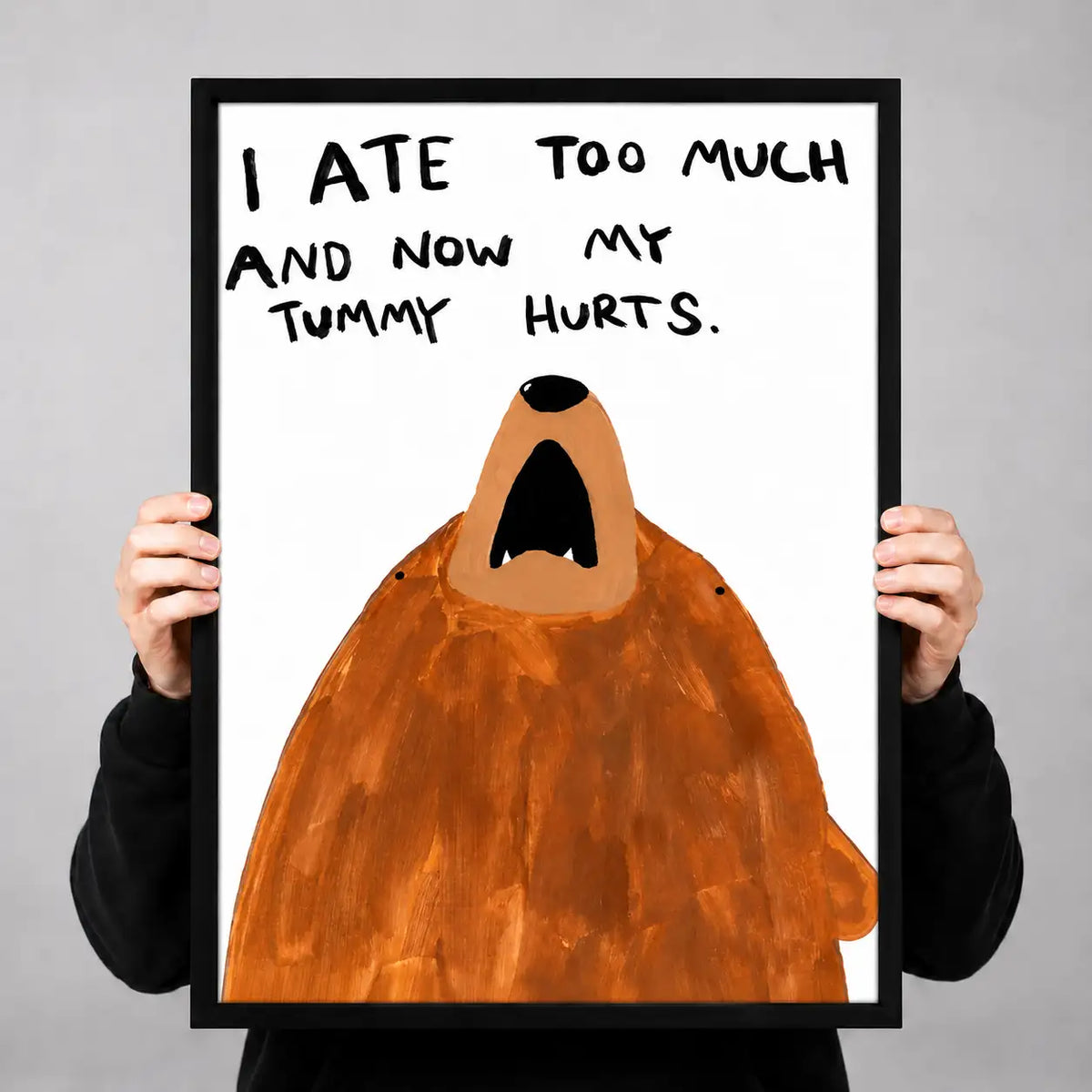 I Ate Too Much Funny Bear Quote Wall Art 3