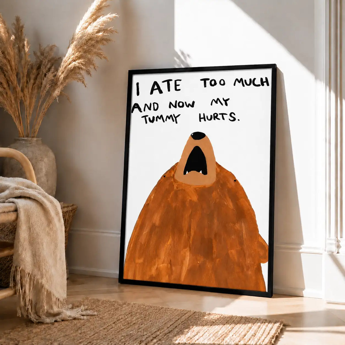 I Ate Too Much Funny Bear Quote Wall Art 4