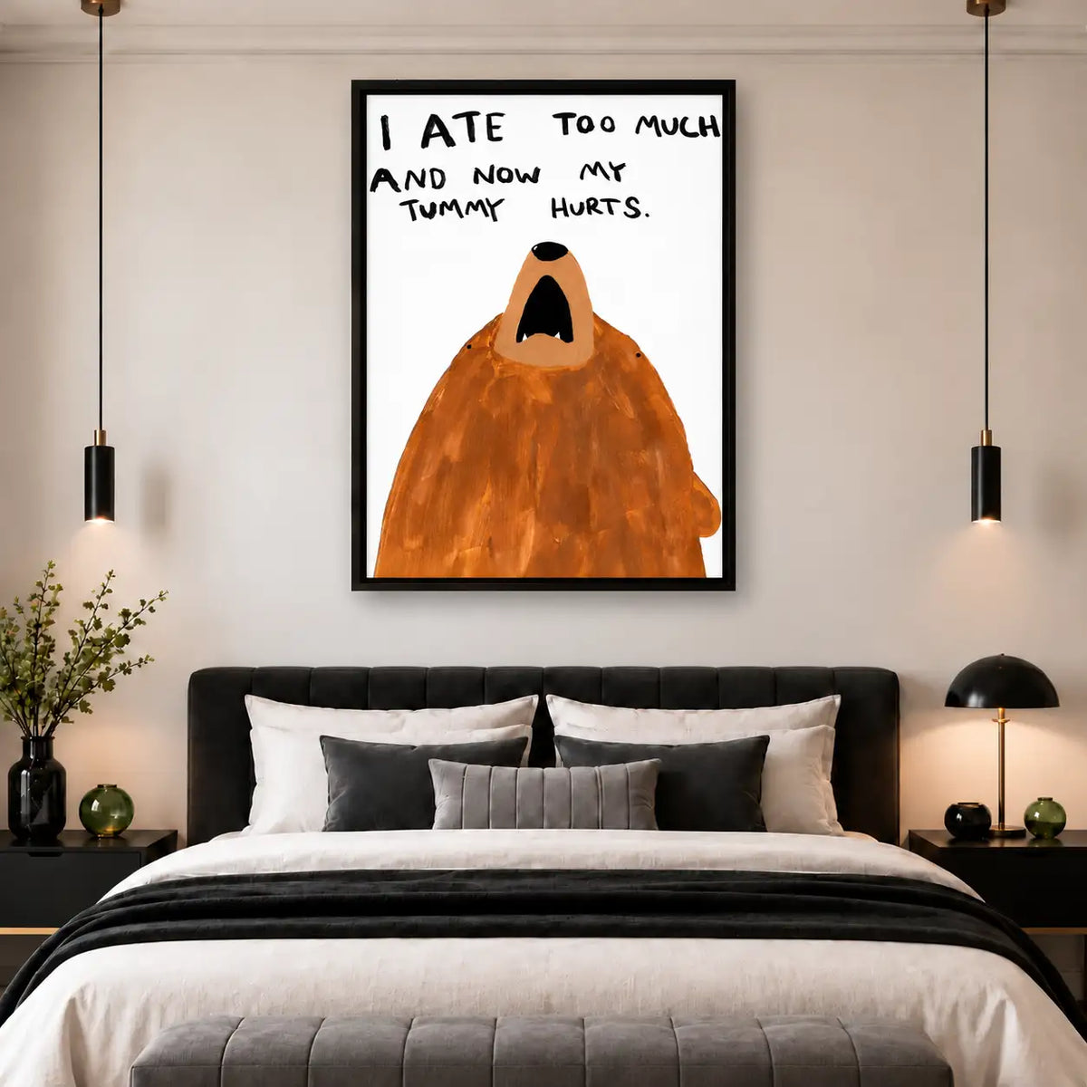 I Ate Too Much Funny Bear Quote Wall Art 5