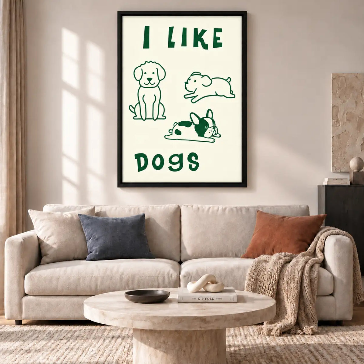 I Like Dogs Minimal Line Drawing Wall Art 2