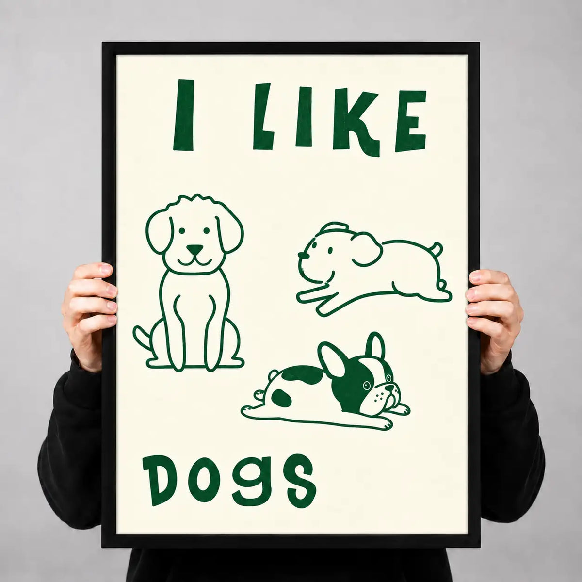 I Like Dogs Minimal Line Drawing Wall Art 3