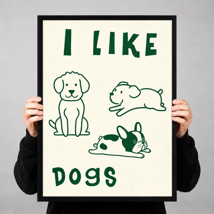 I Like Dogs Minimal Line Drawing Wall Art 3