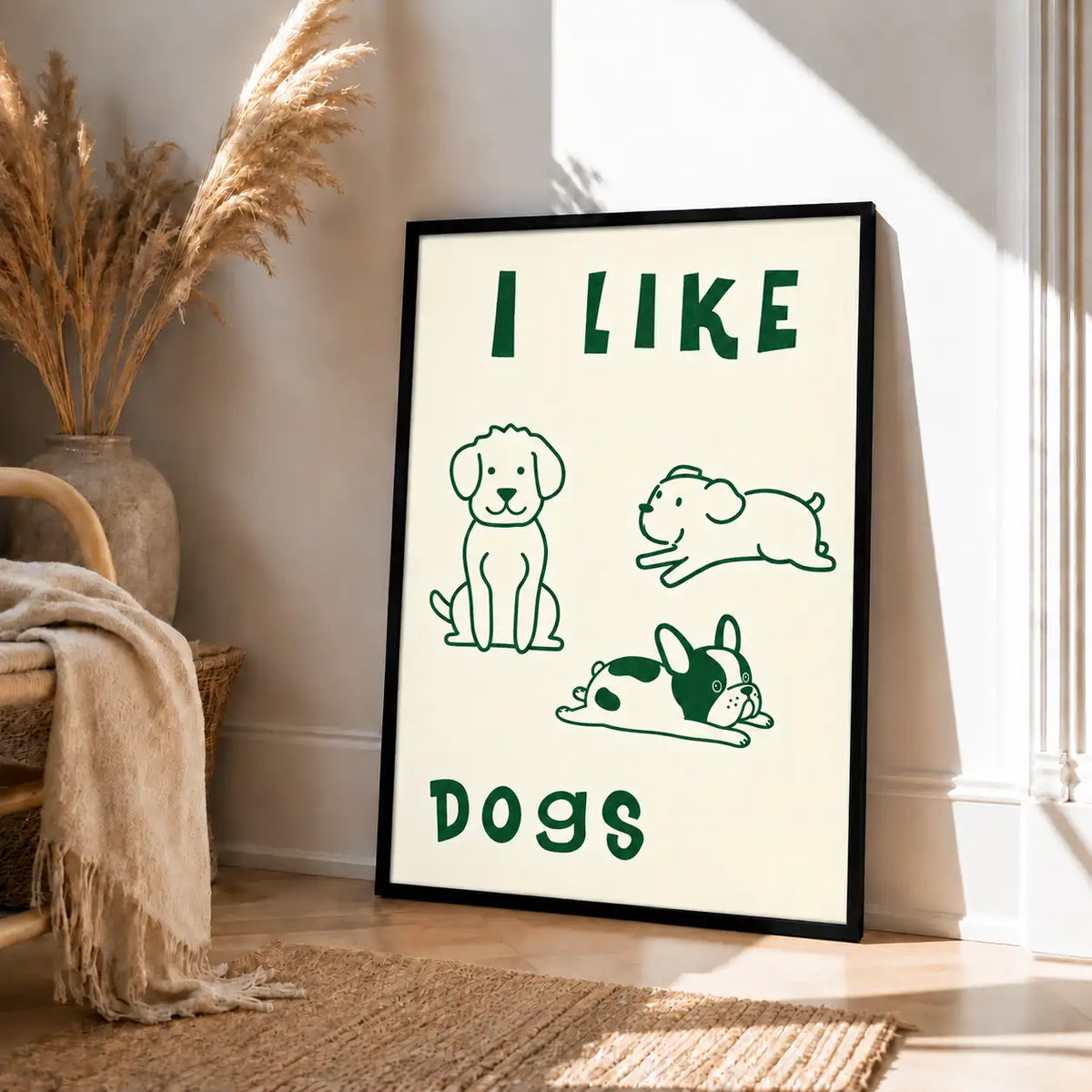 I Like Dogs Minimal Line Drawing Wall Art 4