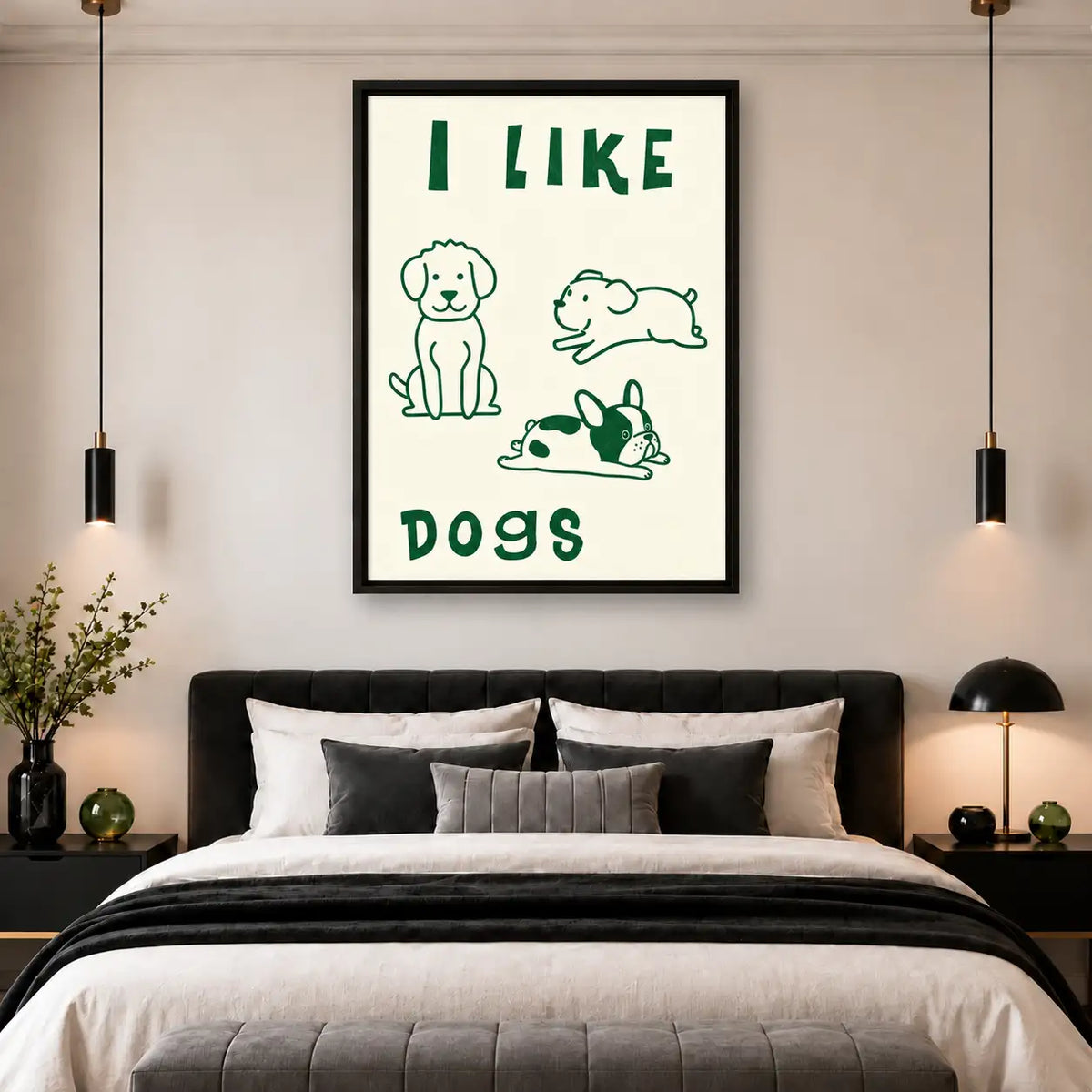 I Like Dogs Minimal Line Drawing Wall Art 5