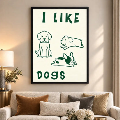 I Like Dogs Minimal Line Drawing Wall Art 6