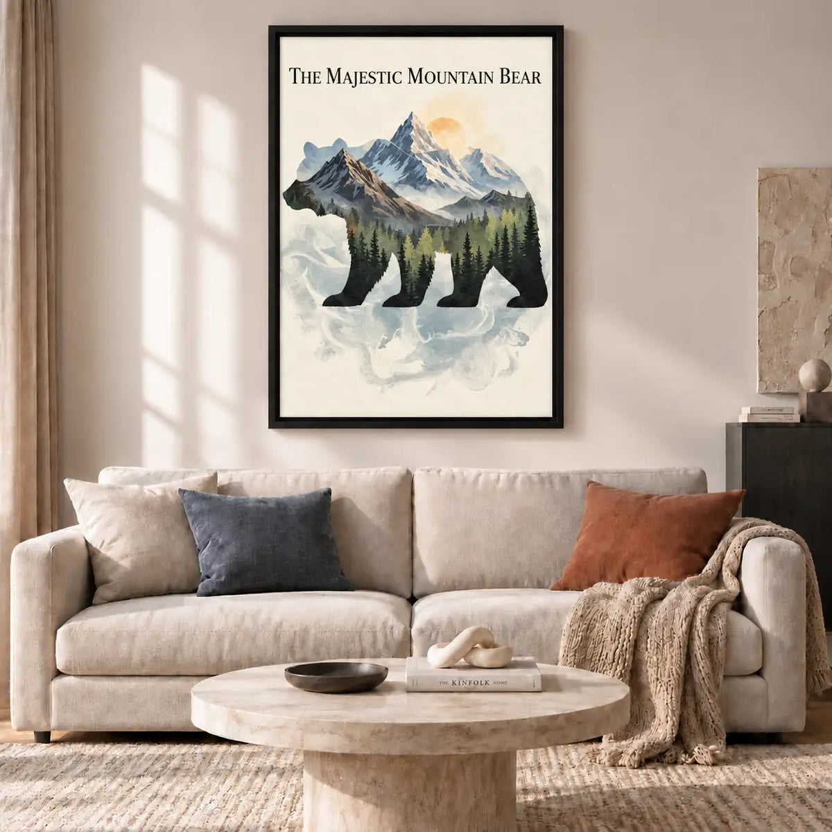 Majestic Mountain Bear Double Exposure Wall Art 2
