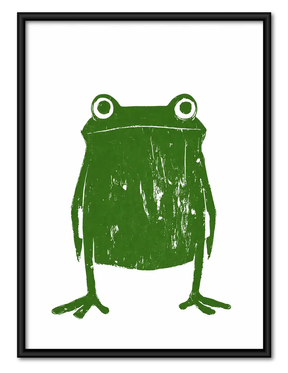 Minimal Green Frog Character Wall Art 1
