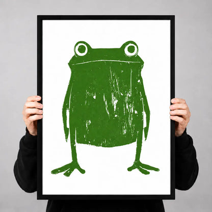 Minimal Green Frog Character Wall Art 3