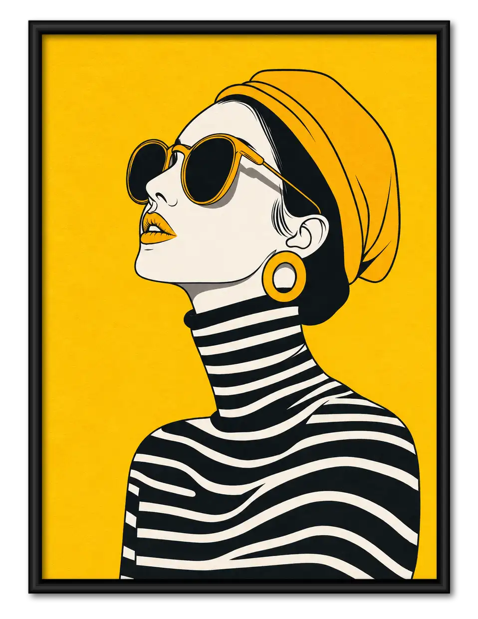 Stylish Woman in Sunglasses Pop Portrait Wall Art 1