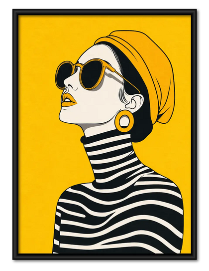 Stylish Woman in Sunglasses Pop Portrait Wall Art