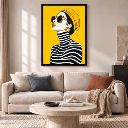 Stylish Woman in Sunglasses Pop Portrait Wall Art 2