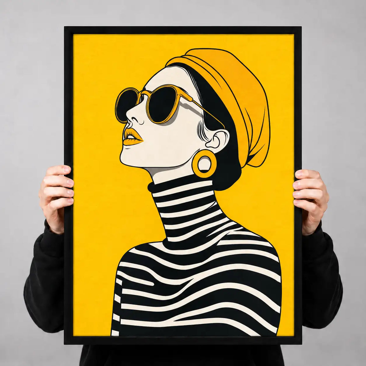 Stylish Woman in Sunglasses Pop Portrait Wall Art 3