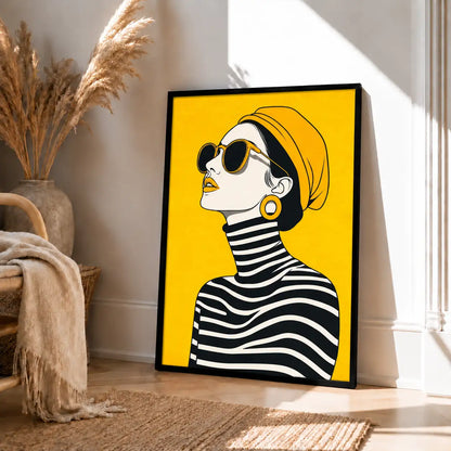 Stylish Woman in Sunglasses Pop Portrait Wall Art 4