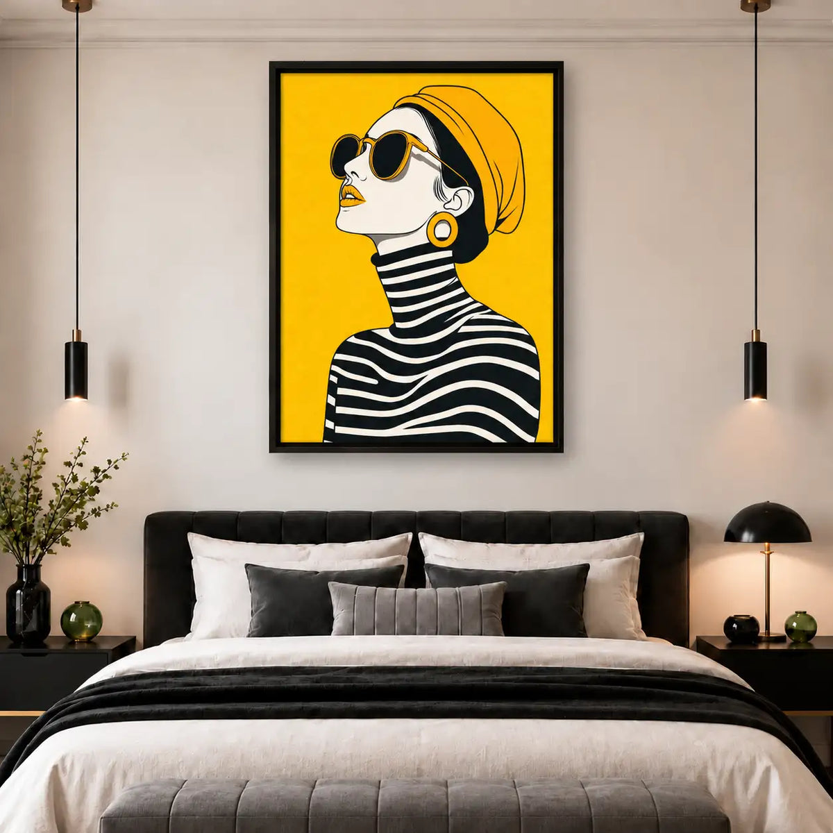 Stylish Woman in Sunglasses Pop Portrait Wall Art 5