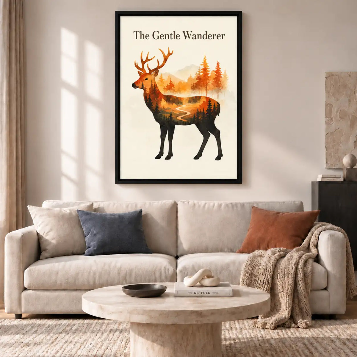 The Gentle Wanderer Deer Landscape Wall Art 2
