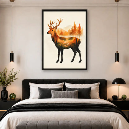 The Gentle Wanderer Deer Landscape Wall Art 5