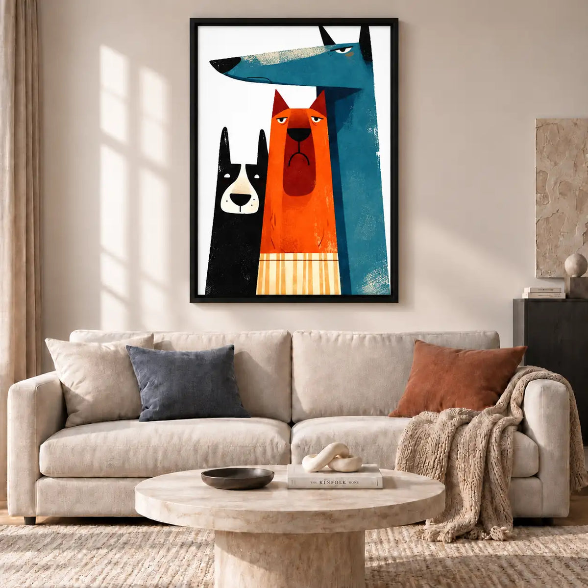 Three Tall Graphic Dogs Portrait Wall Art 2