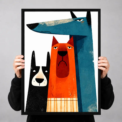 Three Tall Graphic Dogs Portrait Wall Art 3