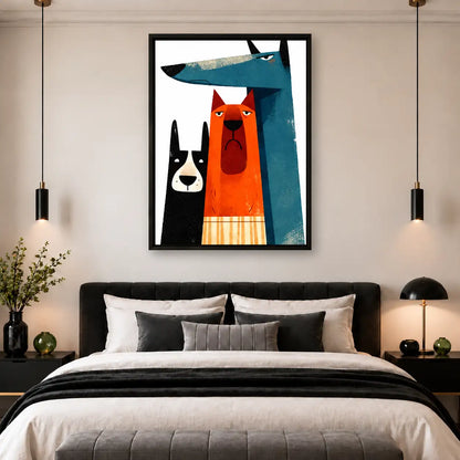 Three Tall Graphic Dogs Portrait Wall Art 5