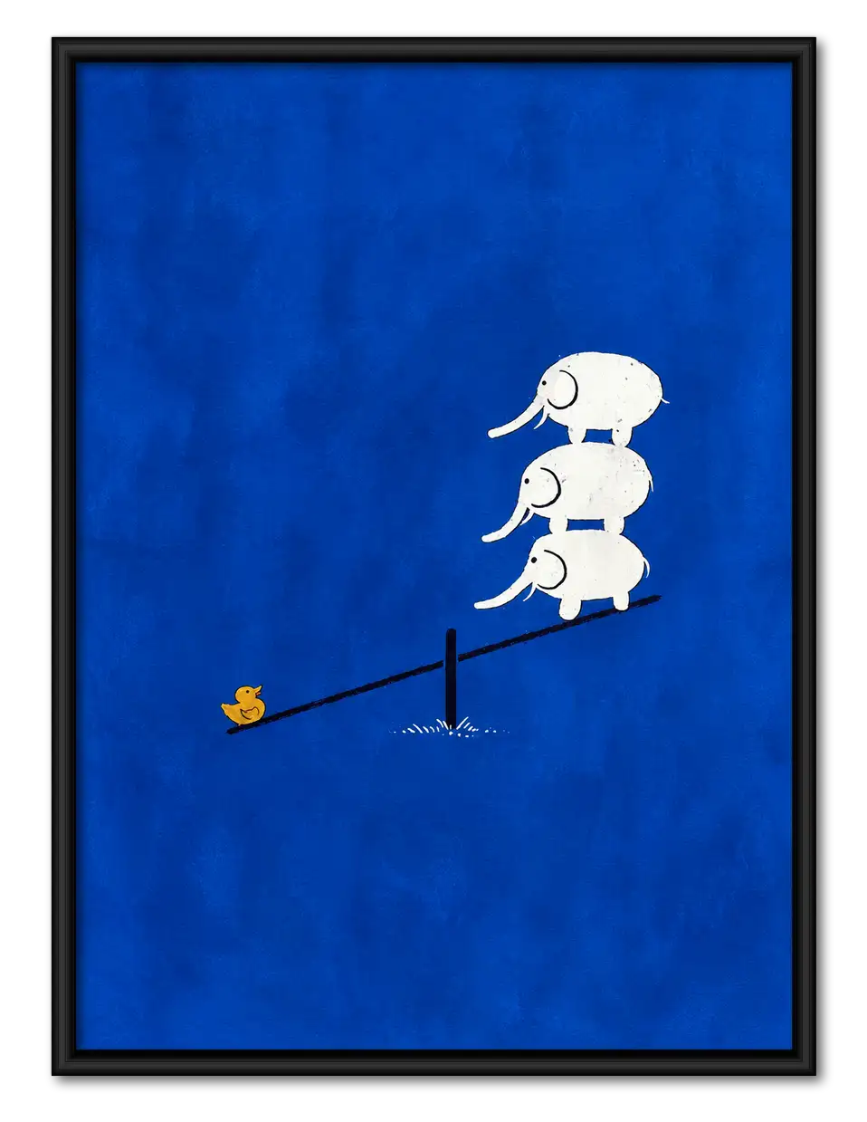 Three White Mice Balancing on Seesaw Wall Art 1