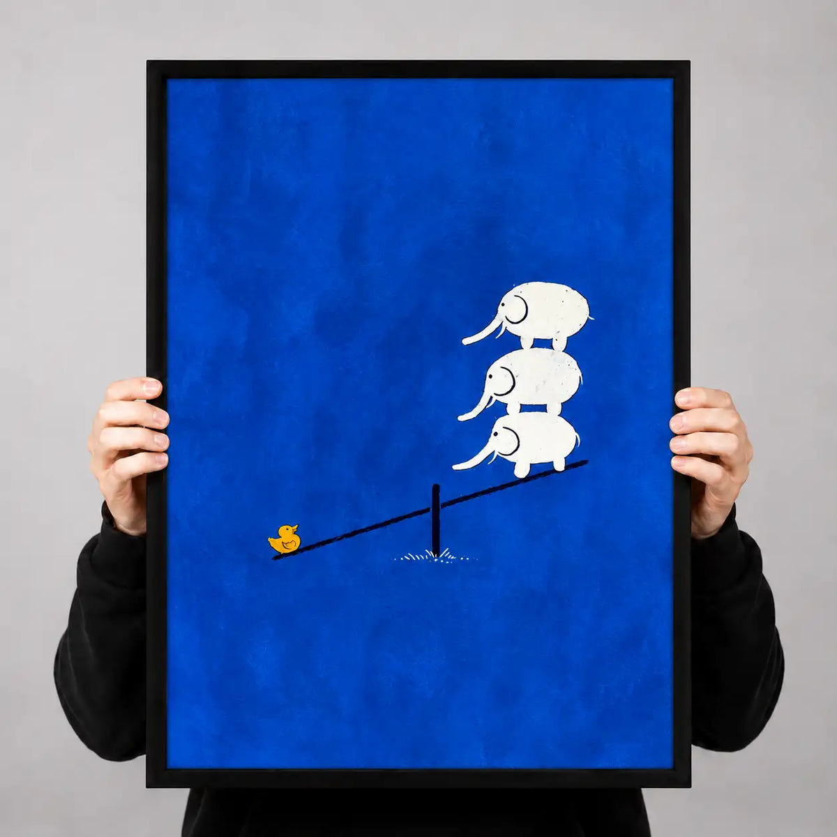 Three White Mice Balancing on Seesaw Wall Art 3