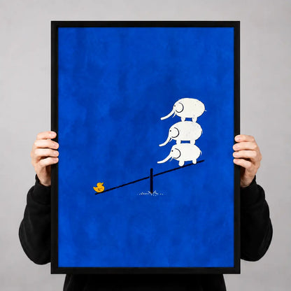 Three White Mice Balancing on Seesaw Wall Art 3
