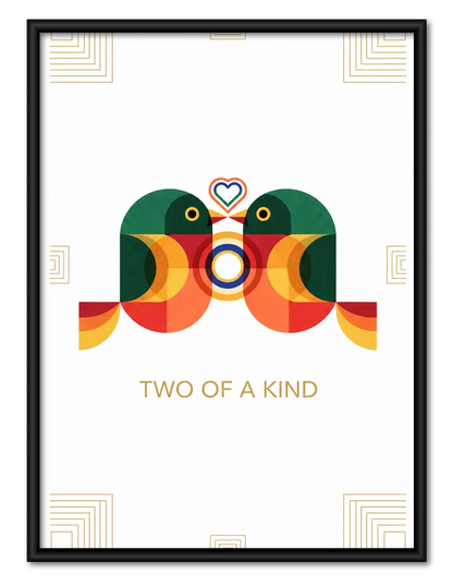 Two of a Kind Geometric Birds Wall Art 1