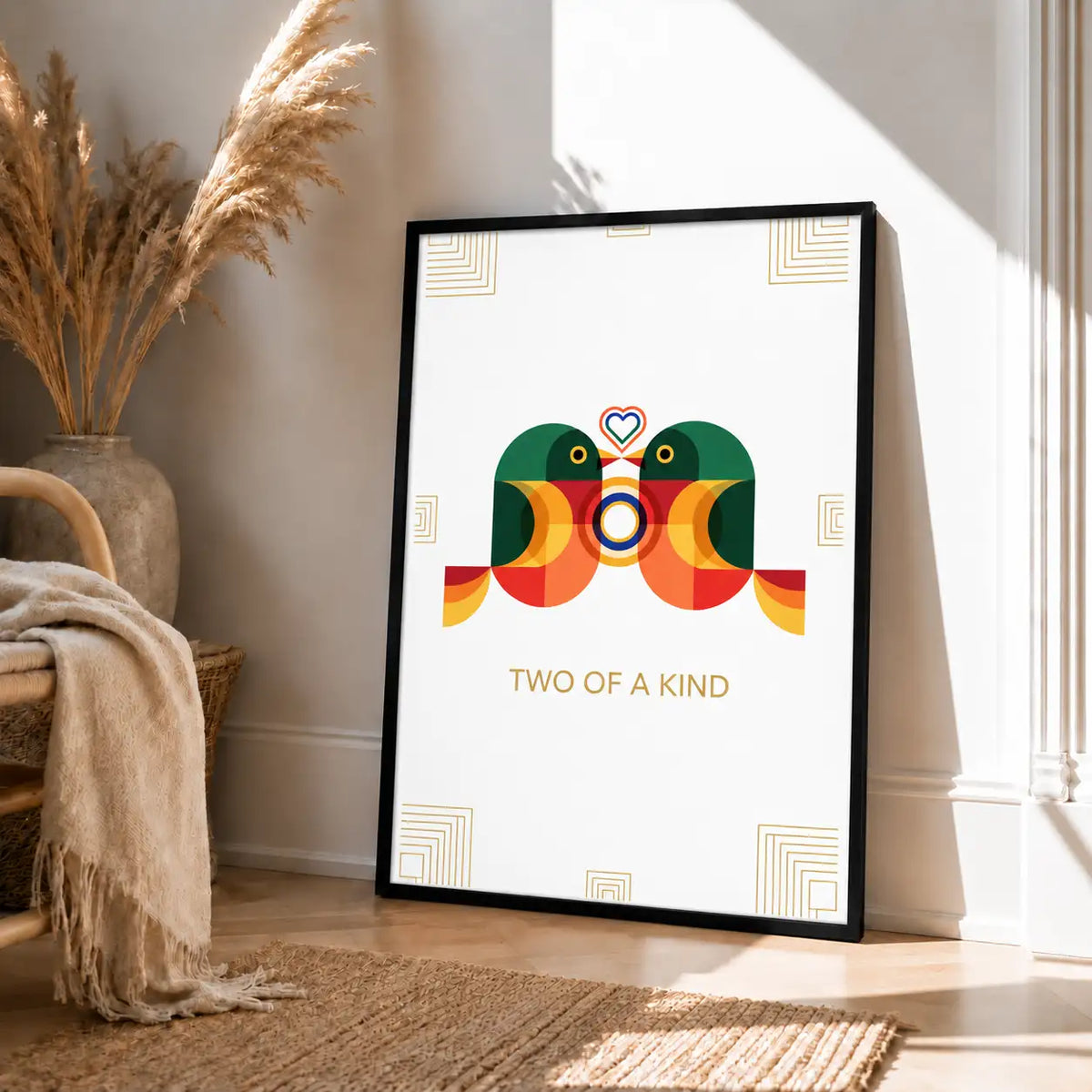Two of a Kind Geometric Birds Wall Art 4