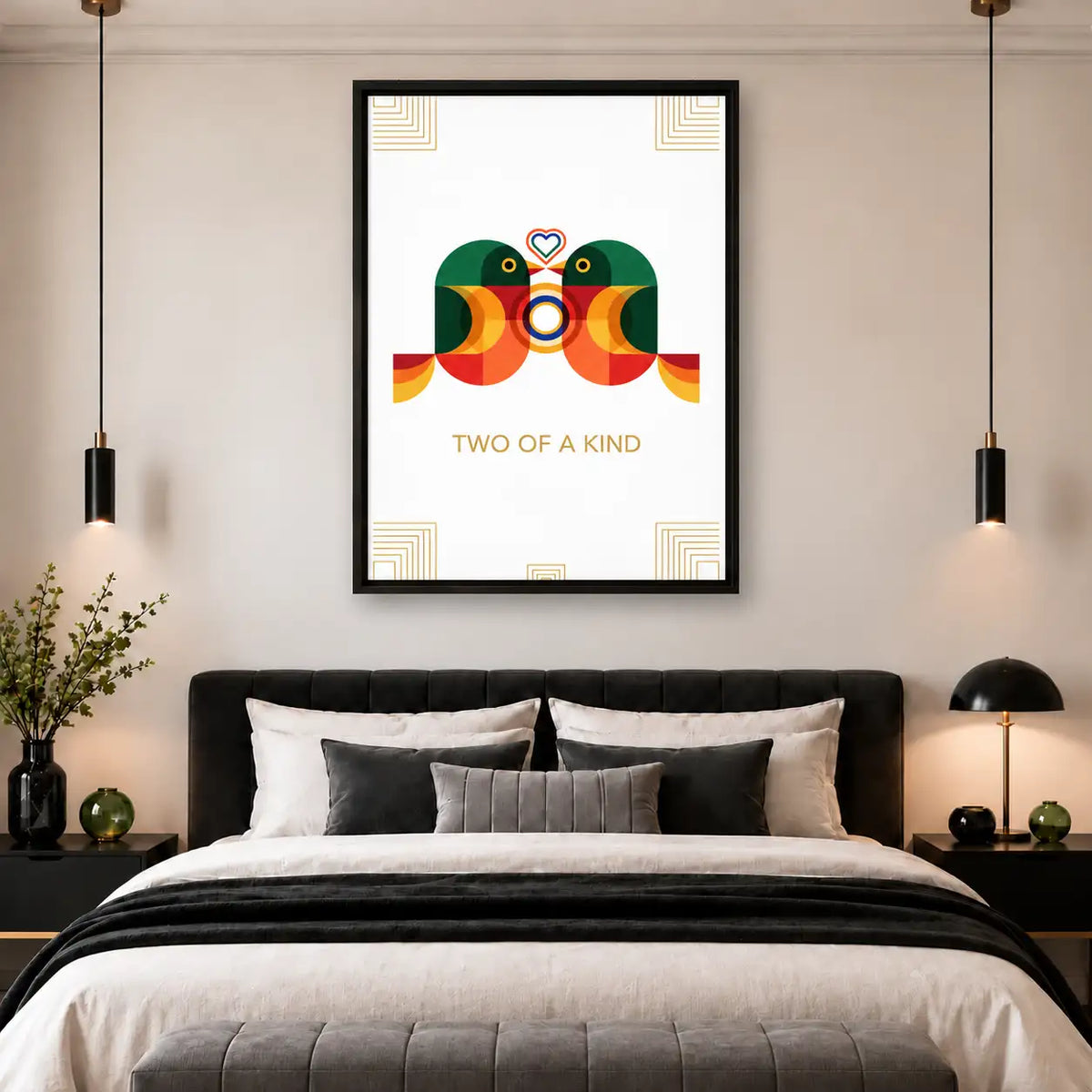 Two of a Kind Geometric Birds Wall Art 5