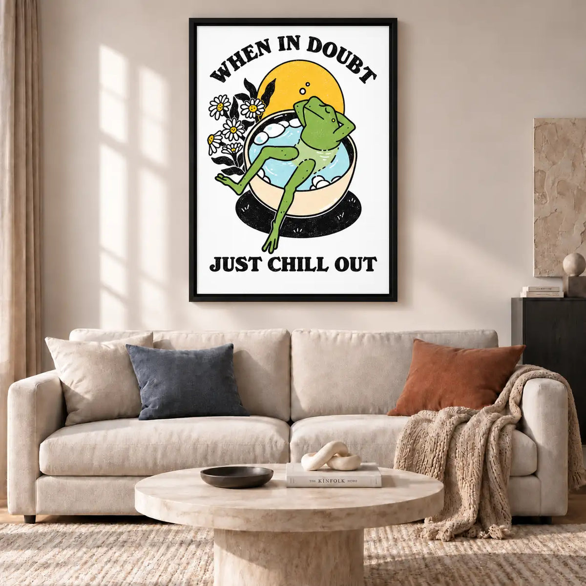 When in Doubt Just Chill Out Frog Wall Art 2