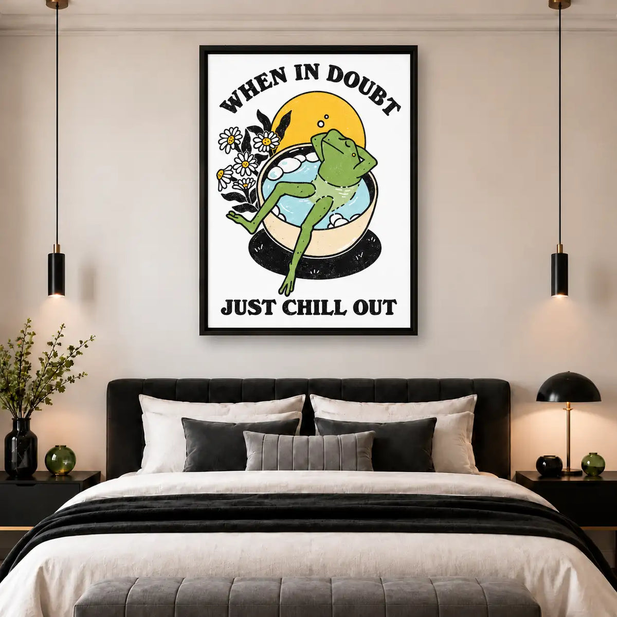 When in Doubt Just Chill Out Frog Wall Art 5