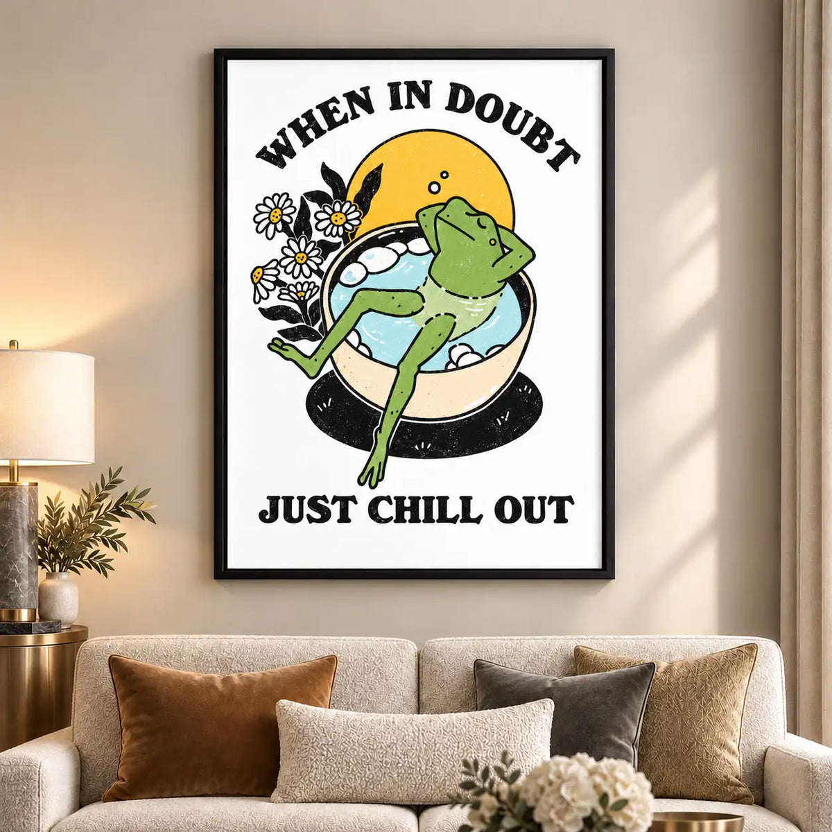 When in Doubt Just Chill Out Frog Wall Art 6