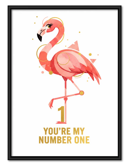 You Are My Number One Flamingo Wall Art