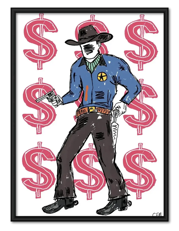 Cowboy Dollar Graphic Wall Art